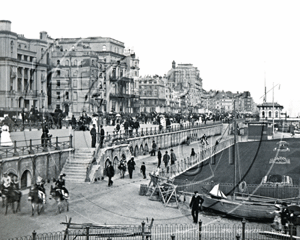 The Esplanade from the Band Stand, Brighton in Sussex c1890s